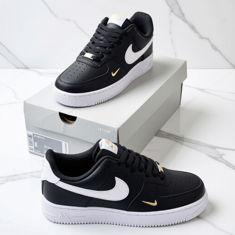 Nike Air Force 1 " Essentsial Black White Gold