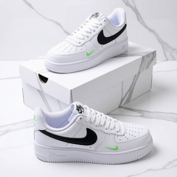 Nike Air Force 1 White Black Volt