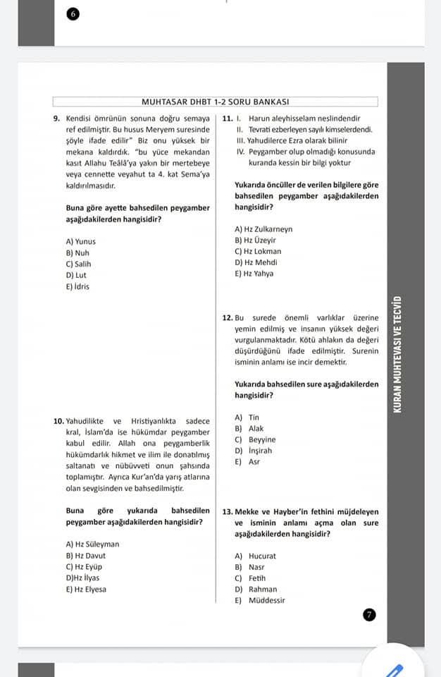 DHBT NOKTA ATIŞI SORU BANKASI 