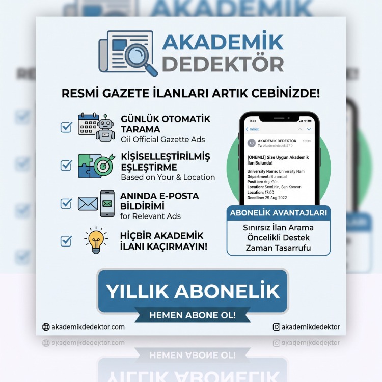 Akademik İlan Dedektörü — Resmî Gazete Akademik İlan Takip Aboneliği (Yıllık)