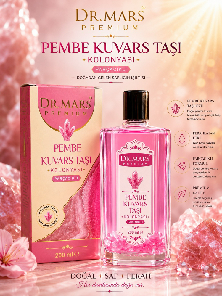 Pembe Kuvars Taşı Parçacıklı Kolonya