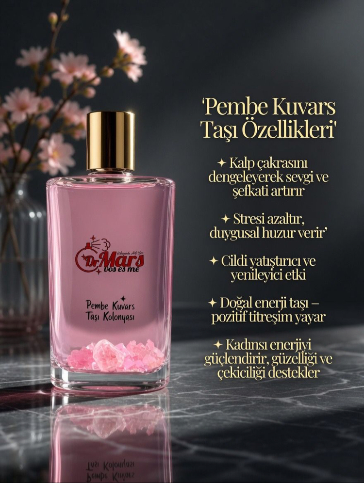 Pembe Kuvars Taşı Parçacıklı Kolonya
