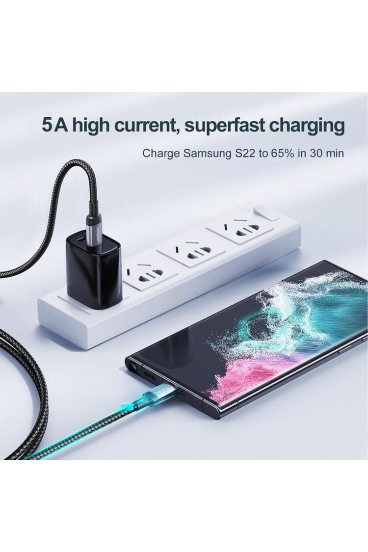 Joyroom 100W Type-C'den Type-C Örgü Şarj Ve Data Kablosu 3 Metre