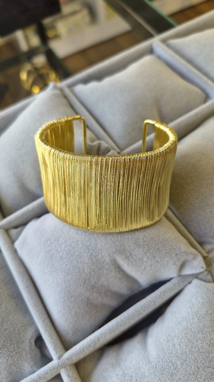 Çelik, Sade Hasır Kelepçe (Gold Renk)
