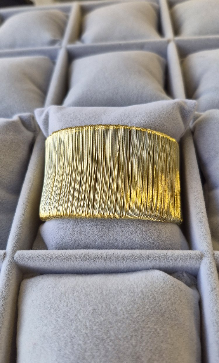 Çelik, Sade Hasır Kelepçe (Gold Renk)