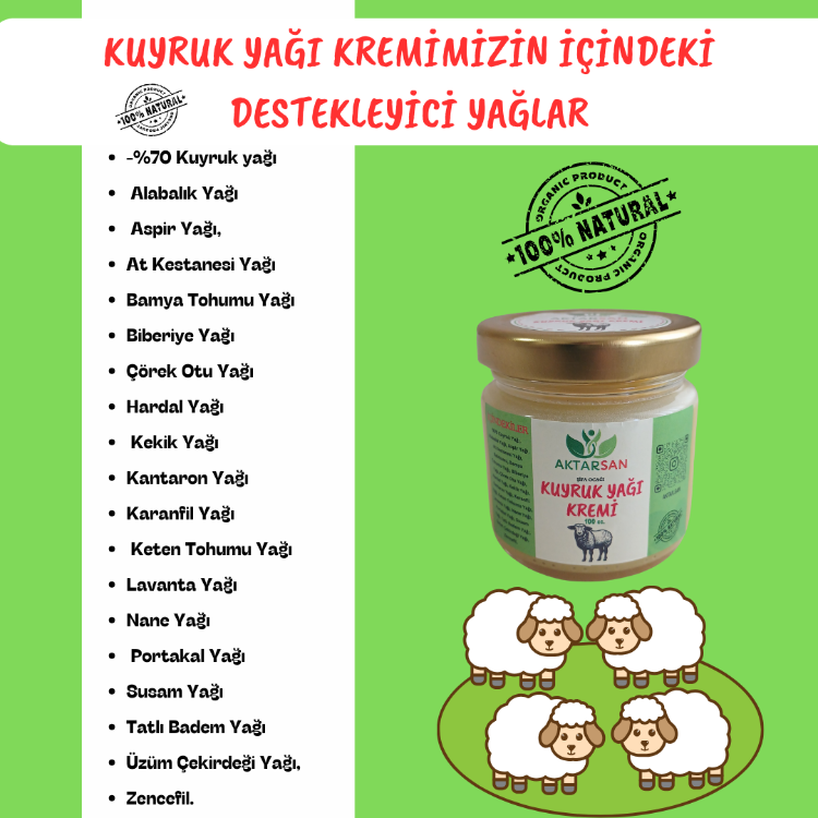 KUYRUK YAĞI KREMİ (ZENGİNLEŞTİRİLMİŞ EL YAPIMI GÜÇLÜ FORMÜL)