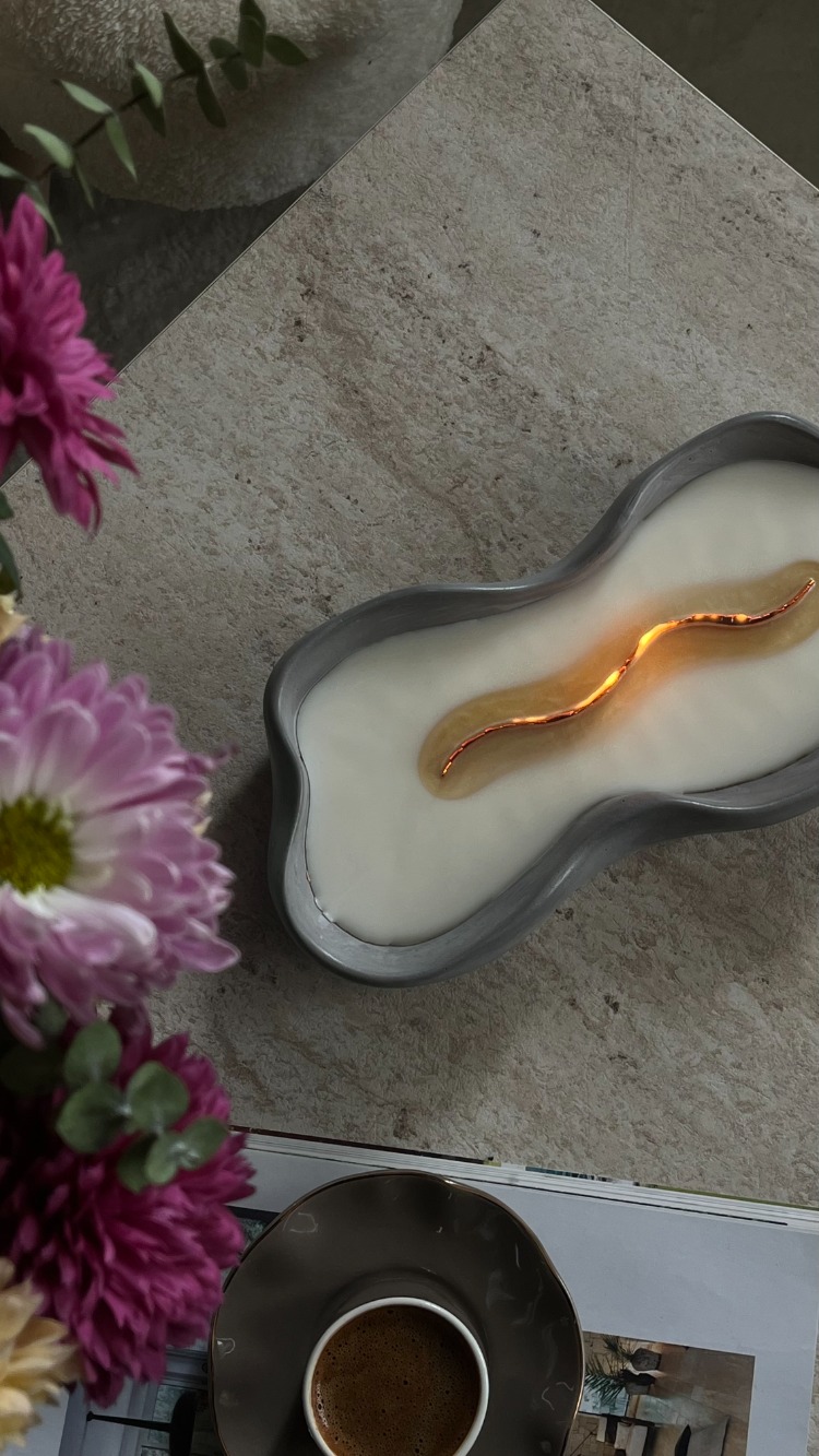 Selenite Ateş Çukuru Mum