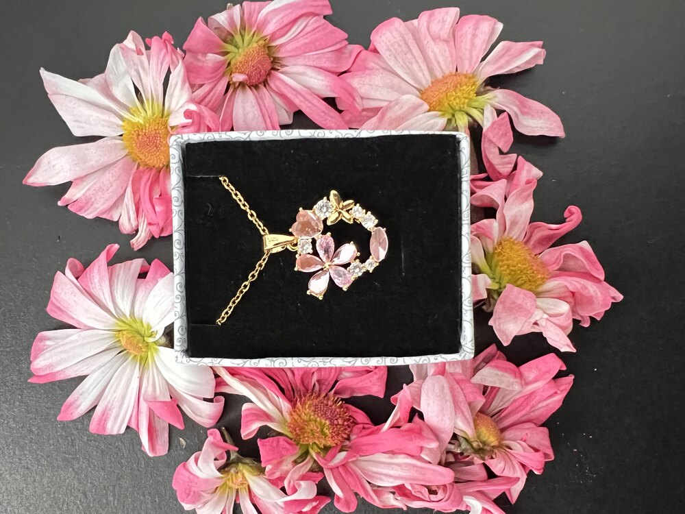 Çiçekli Gümüş / Gold Kolye