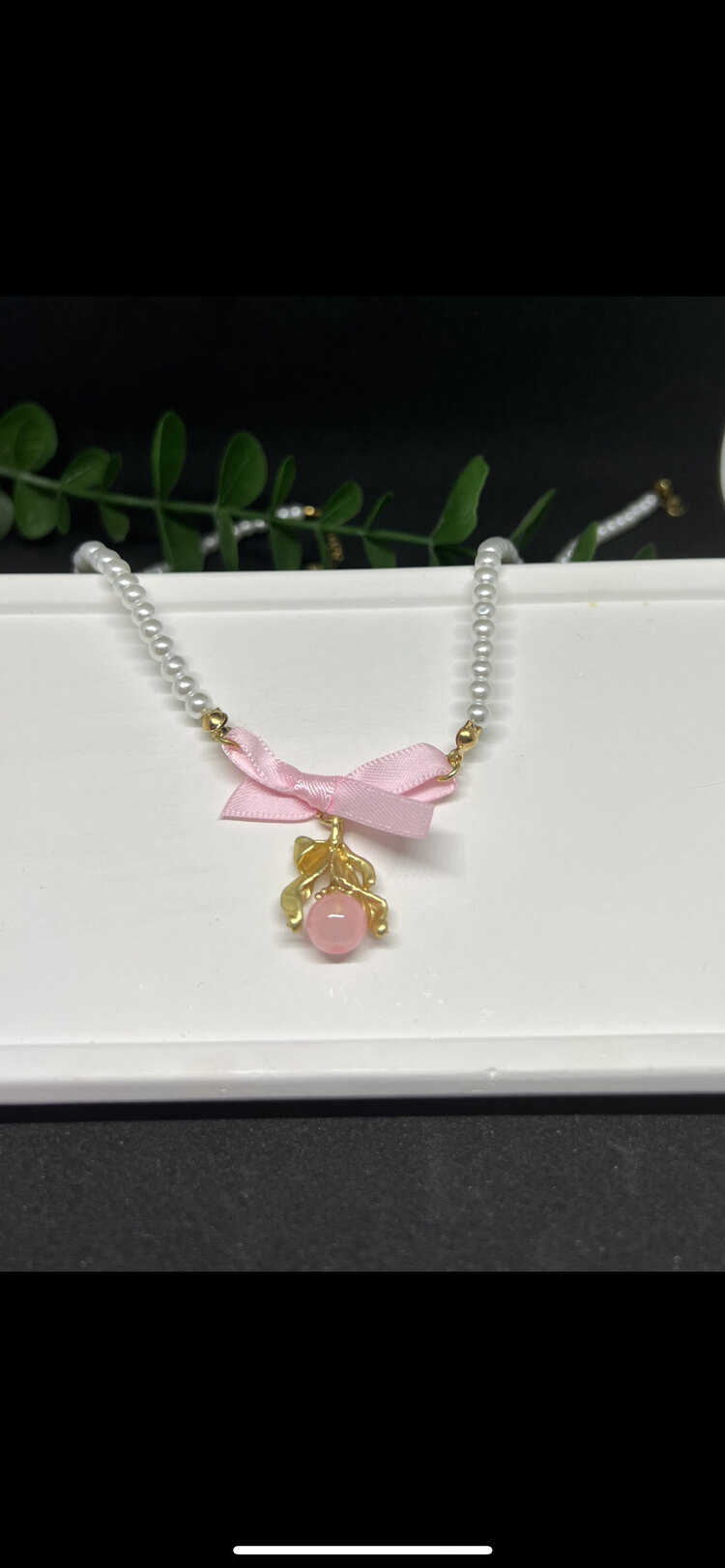 Pembe Kurdeleli İnci Kolyemiz
