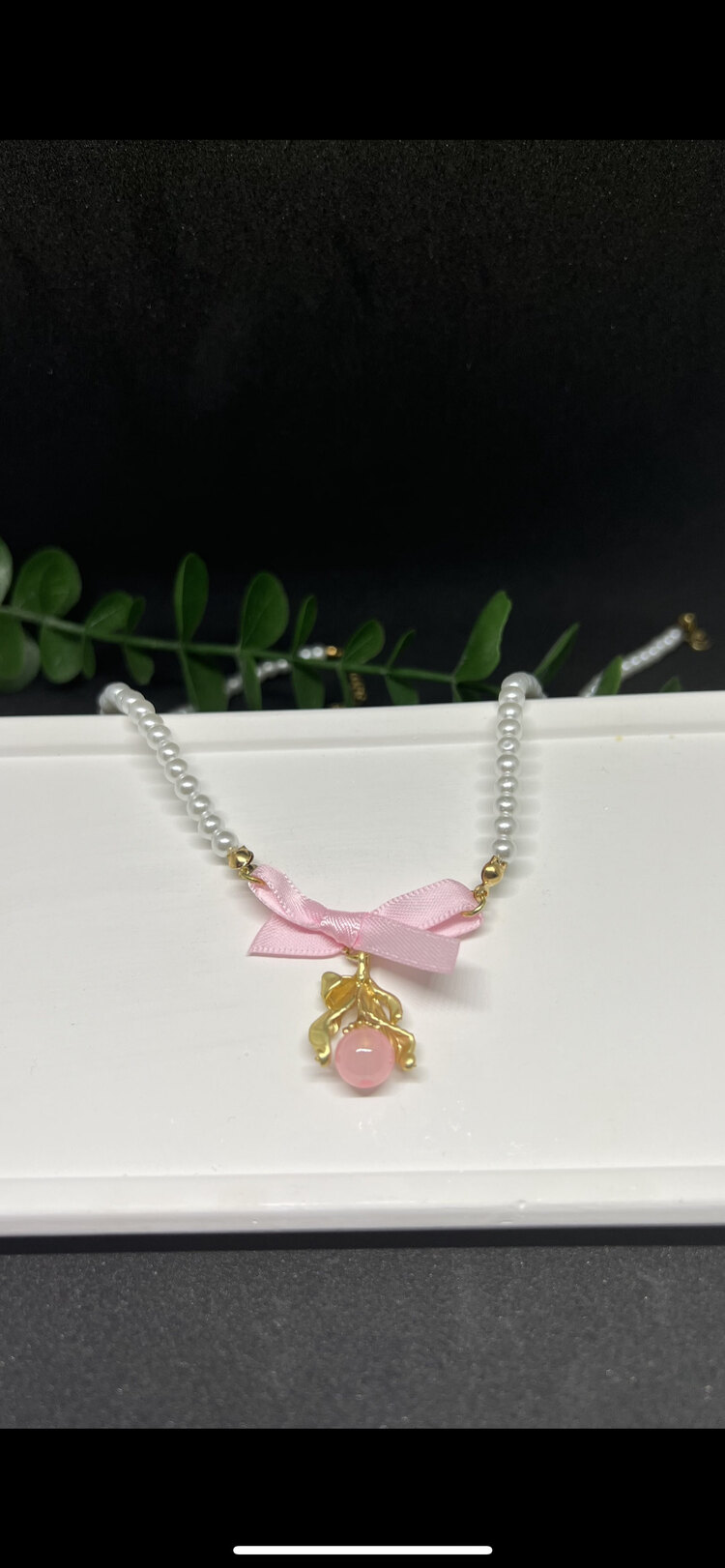 Pembe Kurdeleli İnci Kolyemiz