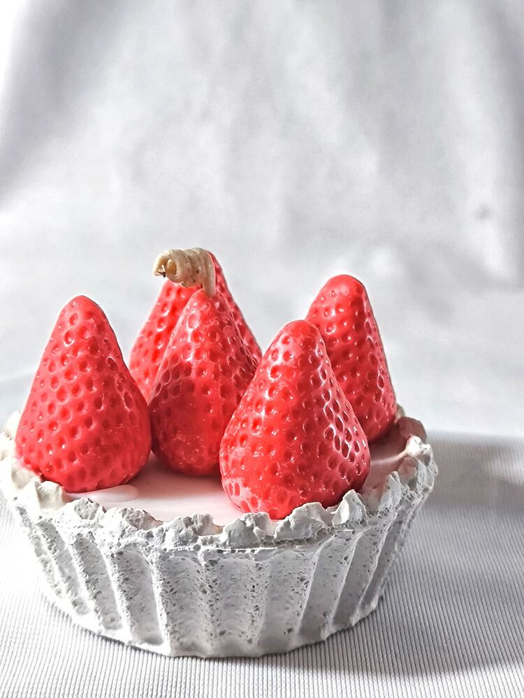 çilek tart mum