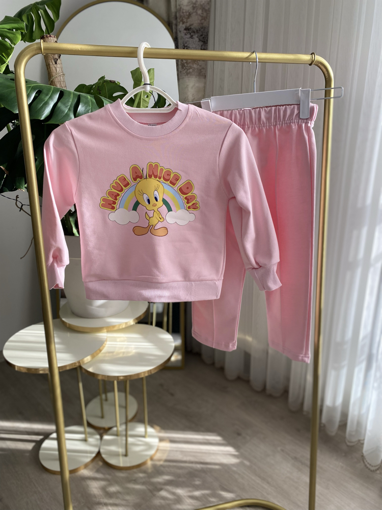 Pembe Ördek Baskılı Takım