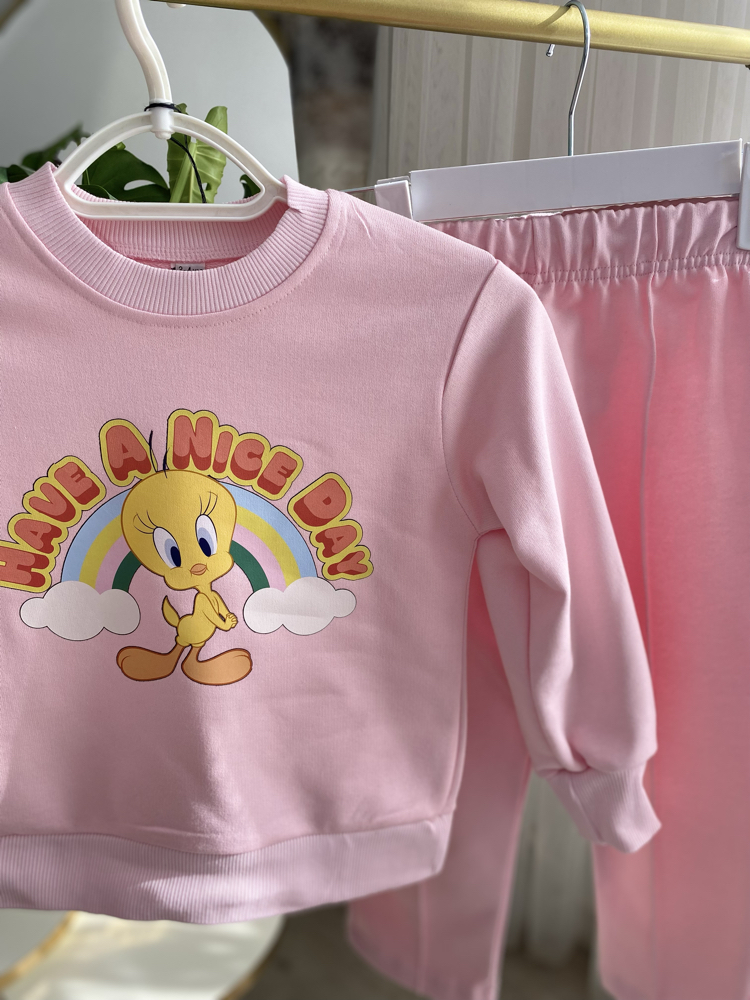Pembe Ördek Baskılı Takım