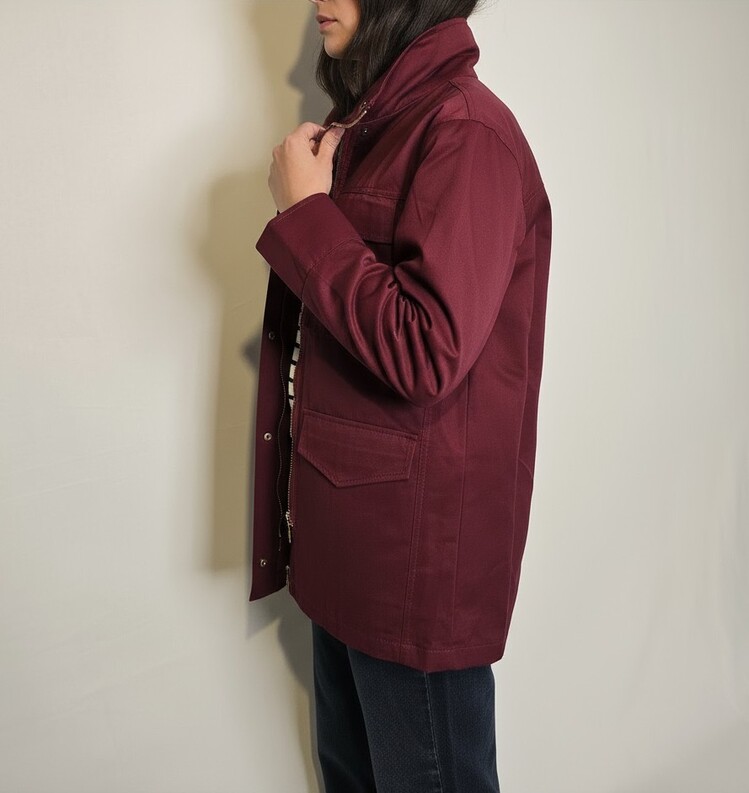 Dik Yaka Bordo Ceket