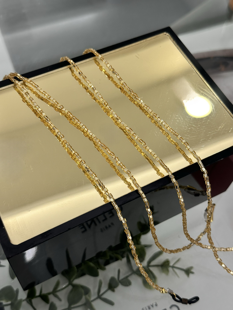 Gold doğal taş gözlük askısı