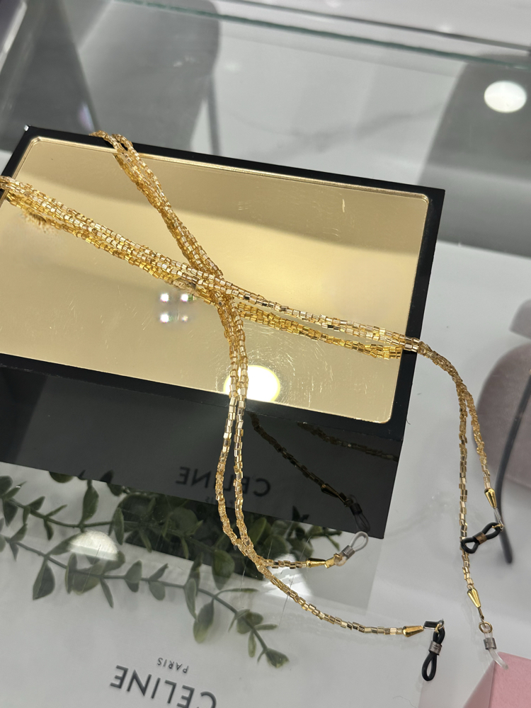 Gold doğal taş gözlük askısı