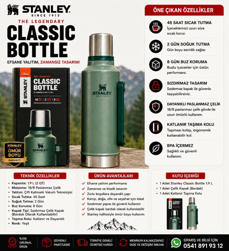 Stanley Classic Bottle 1.9 L Çelik Termos
