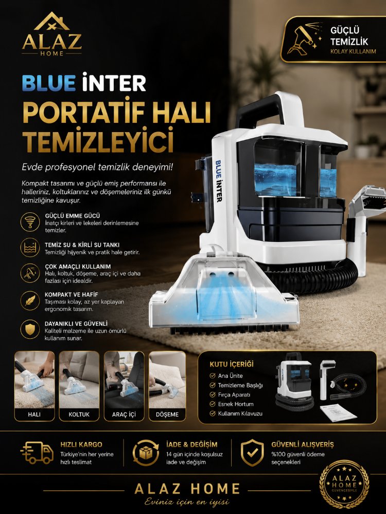 BLUE INTER Portatif Halı ve Koltuk Yıkama Makinesi
