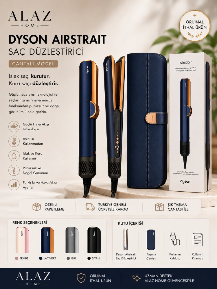 Dyson Airstrait Saç Düzleştirici (Çantalı Model)