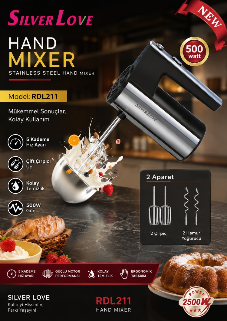 Silver Love RDL211 500W El Mikseri