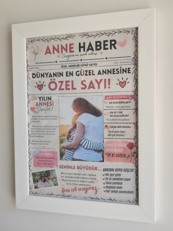 Anneye Hediye Kişiye Özel Çerçeve – Fotoğraflı Tasarım