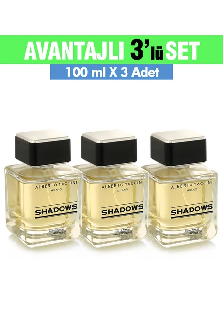 Erkek Parfümü SHADOWS 100 ml 3'lü Set