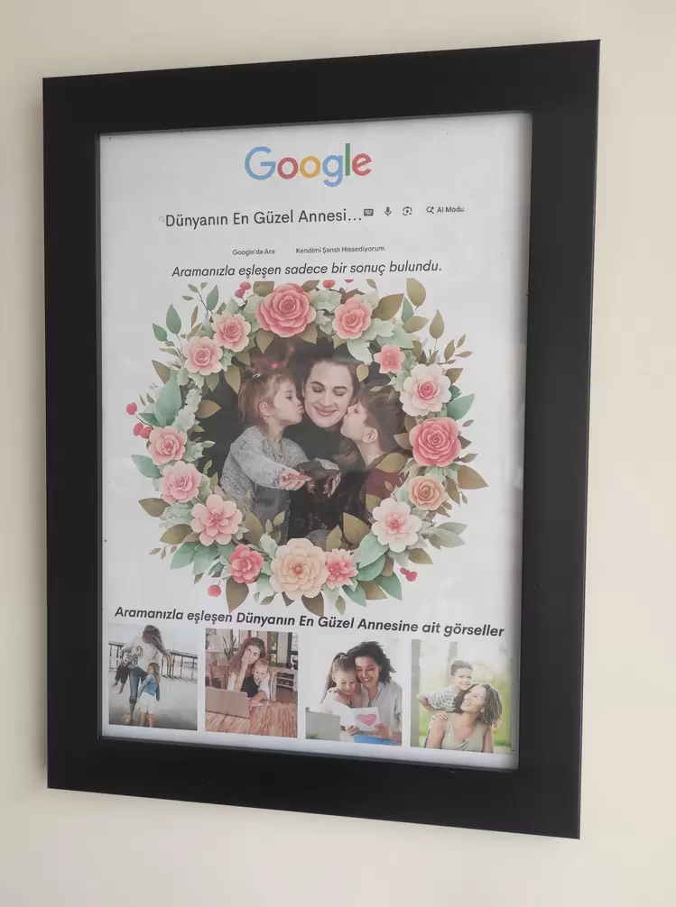 Anneye Hediye Kişiye Özel Çerçeve Fotoğraflı Tasarım