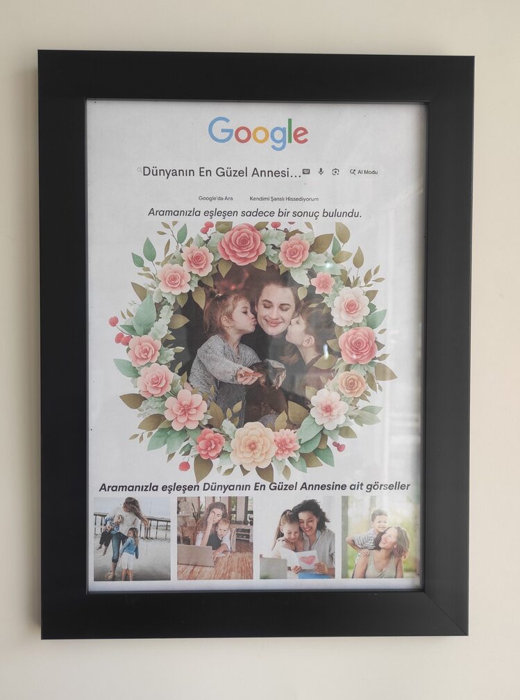 Anneye Hediye Kişiye Özel Çerçeve Fotoğraflı Tasarım