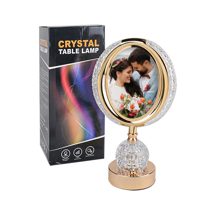 Fotoğraflı Kristal Tasarımlı Ledli Masa Lambası