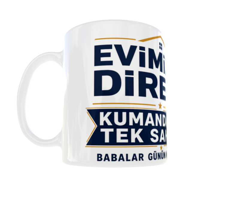 Babalar Günü Hediyesi Baş Harfli Kumandanın Tek Sahibi Yazılı Kupa Bardak