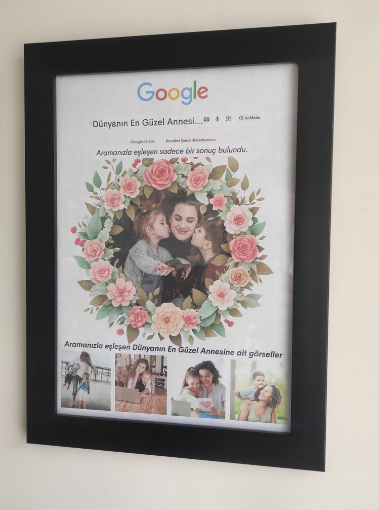 Anneye Hediye Kişiye Özel Çerçeve Fotoğraflı Tasarım