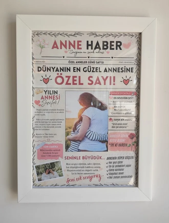 Anneye Hediye Kişiye Özel Çerçeve – Fotoğraflı Tasarım