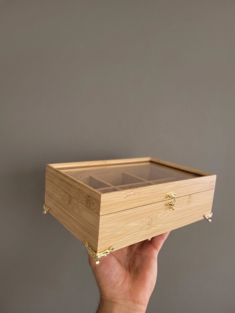 6 Bölmeli Aksesuar Mücevher Takı Kutusu