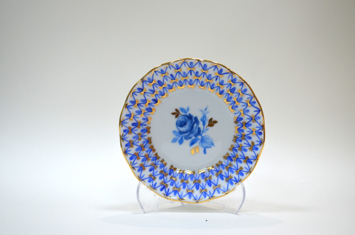 Çiçek Desenli Cobalt Line Dekor Çay Bardağı Altlığı