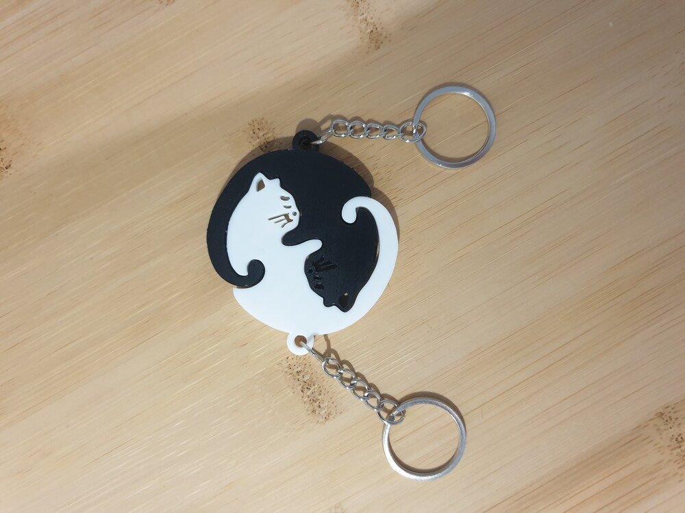 Ying Yang Kedi Çift Anahtarlık