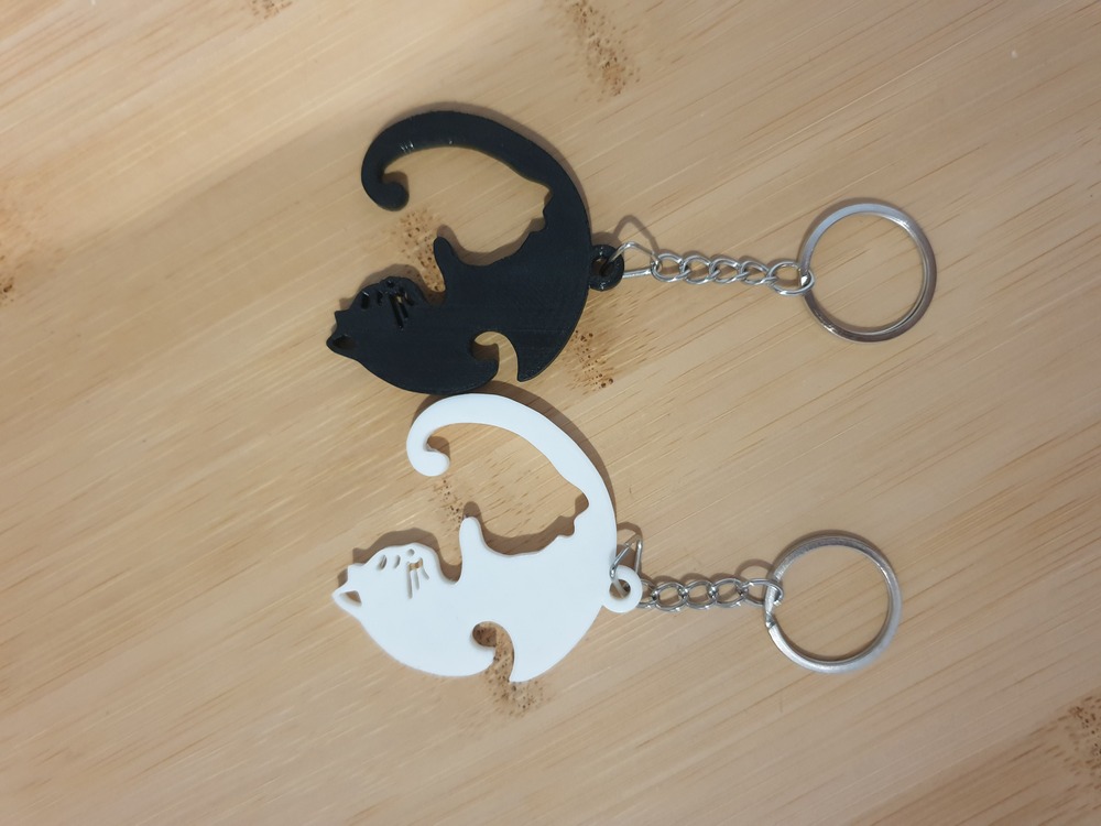 Ying Yang Kedi Çift Anahtarlık