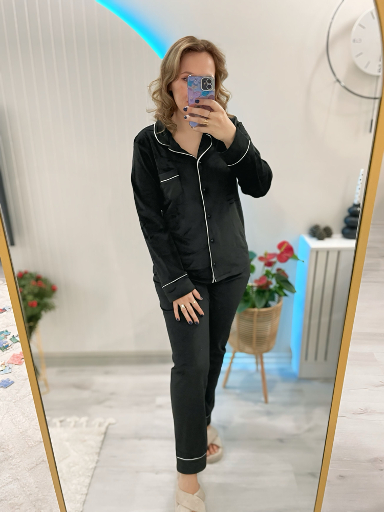 siyah kadife pijama