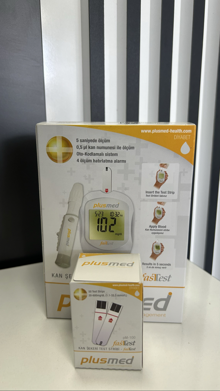 ŞEKER ÖLÇÜM ALETİ VE STRİBİ PLUSMED