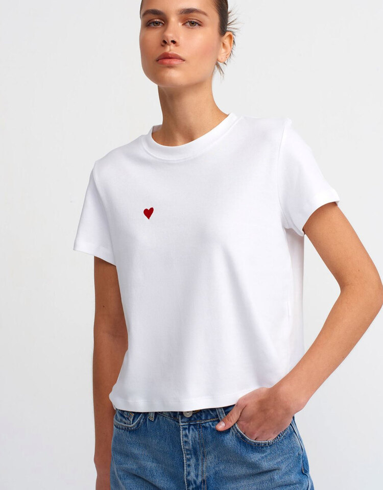 Dilvin Beyaz Tshirt
