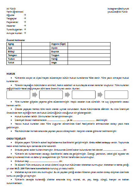 KPSS TARİH DERS İZLEME DEFTERİ