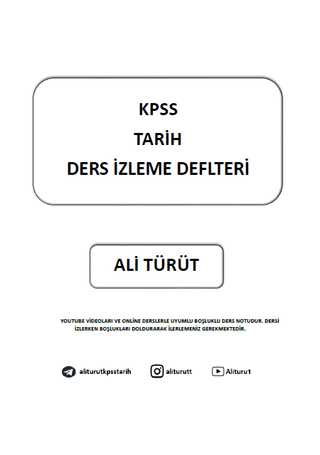 KPSS TARİH DERS İZLEME DEFTERİ