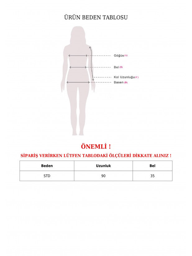 Lastikli çift cepli Çağla yeşil etek