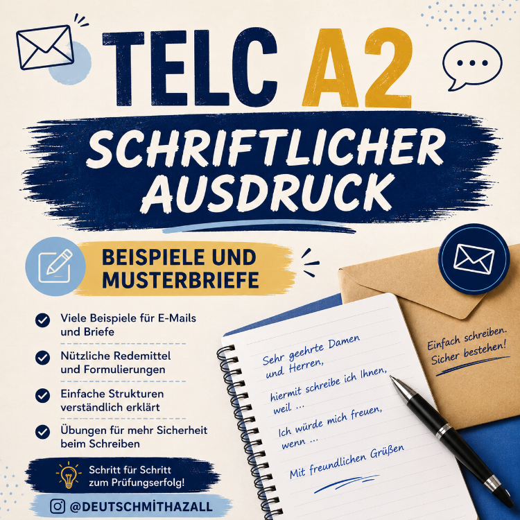TELC A2 Schriftlicher Ausdruck– Beispiele und Musterbriefe