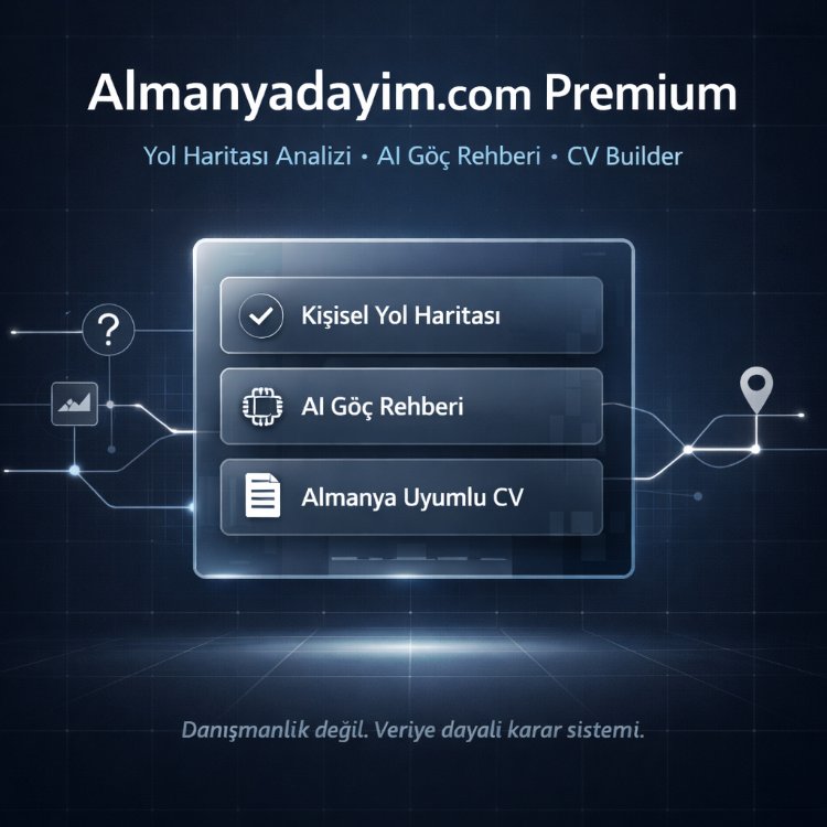 Almanyadayim.com Premium
Göç Uygunluk Analizi · Kişisel Yol Haritası · CV Oluşturucu