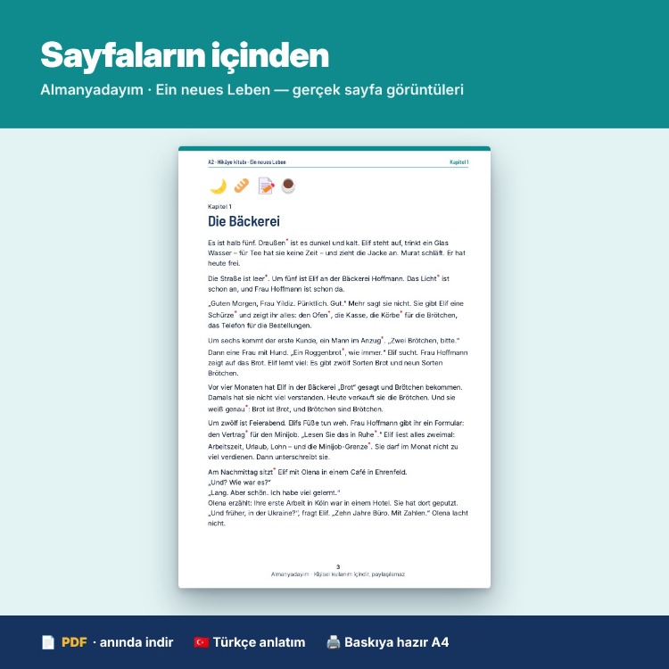 Almanca A2 Hikâye Kitabı „Ein neues Leben“ (PDF)