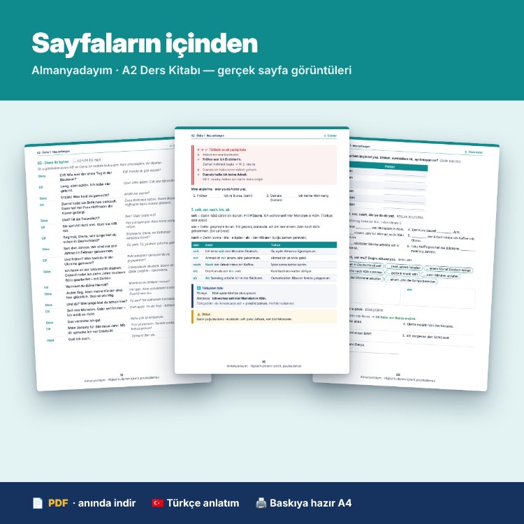 Almanca A2 Ders Kitabı – 298 Sayfa, Türkçe Anlatımlı (PDF)