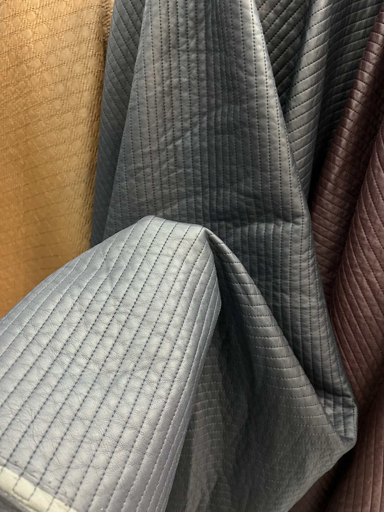 Lacivert deri (şeritli)