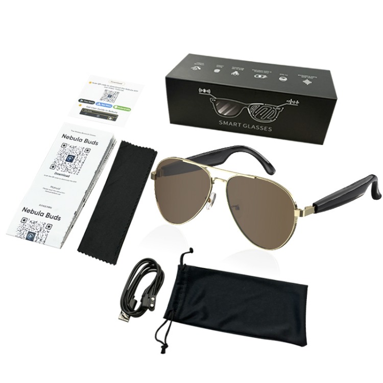 Aviator Bluetooth Gözlük Altın / Sarımsı Kahve