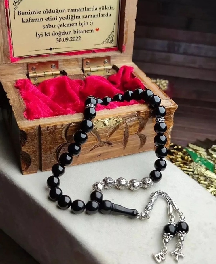 Kişiye Özel İsimli Gürcistan Oltu Taşı Tesbih