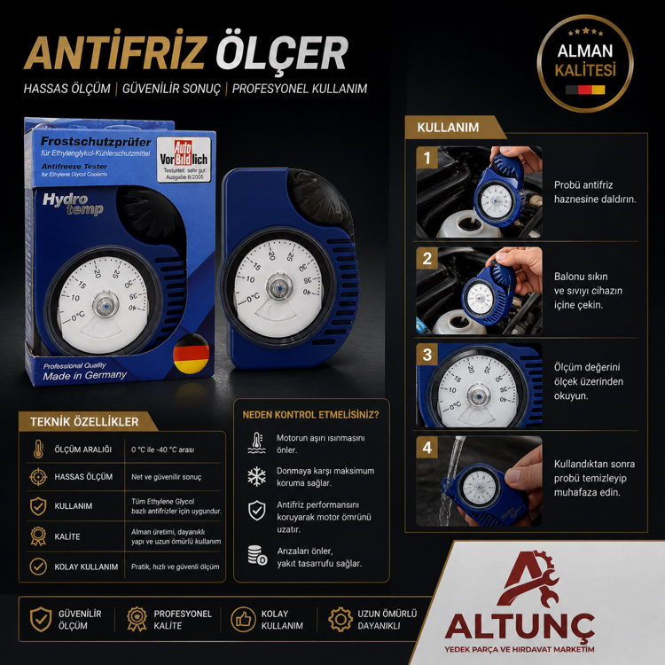 Antifriz Ölçer (Antifreeze Tester) – Profesyonel Kullanım
